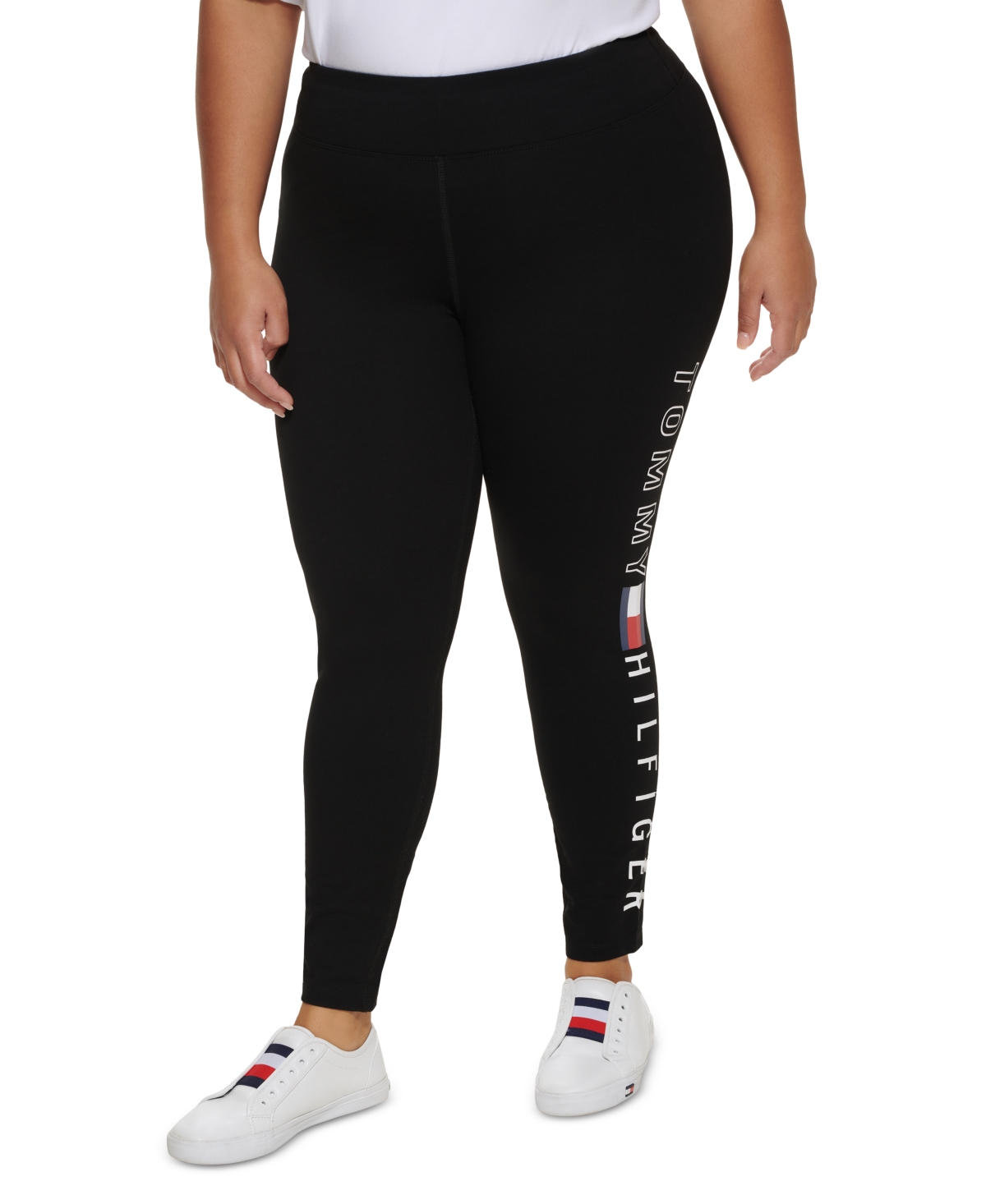Tommy Hilfiger Sport Plus Size High-Rise Logo Leggings, Macy's
