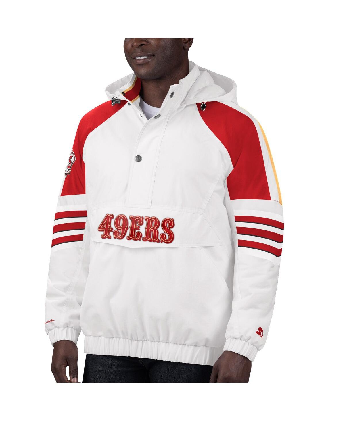 Men's White, Scarlet San Francisco 49ers Thursday Night Lights Half-Snap Hoodie  Jacket, Macy's (Aug 2022)