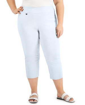 Alfani Petite Tummy Control Pull On Capri Pants Only At Macys, $34, Macy's