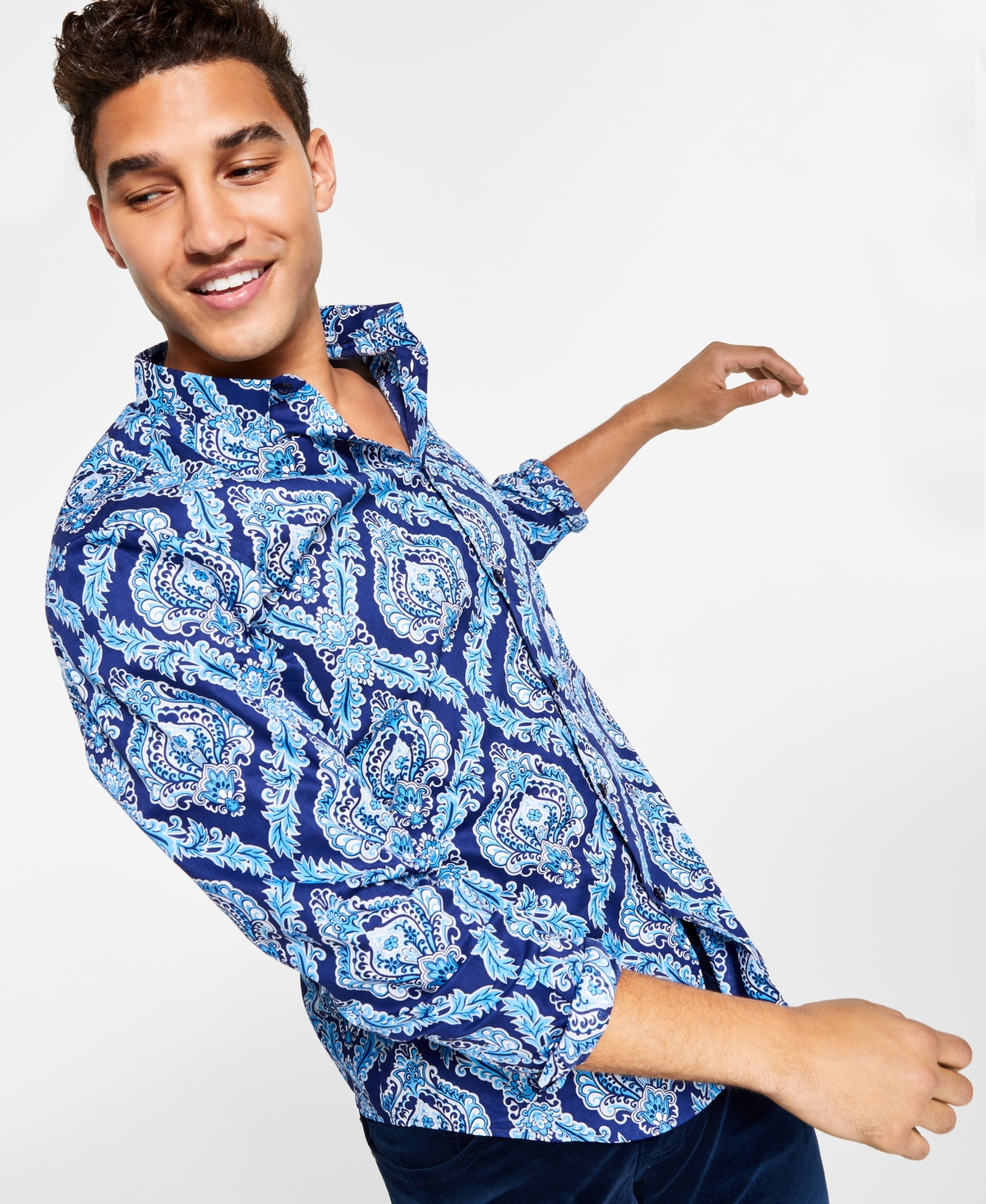 Inc International Concepts Men's Regular-Fit Baroque-Print Shirt