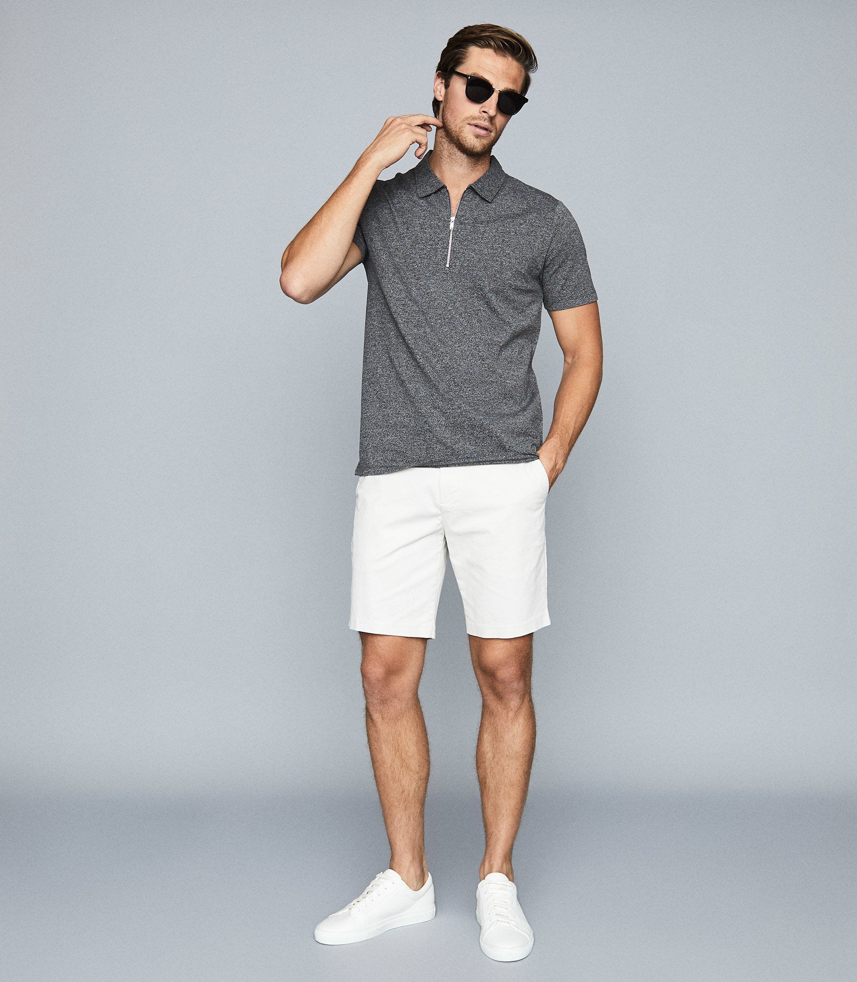 Cotton Zipped Polo