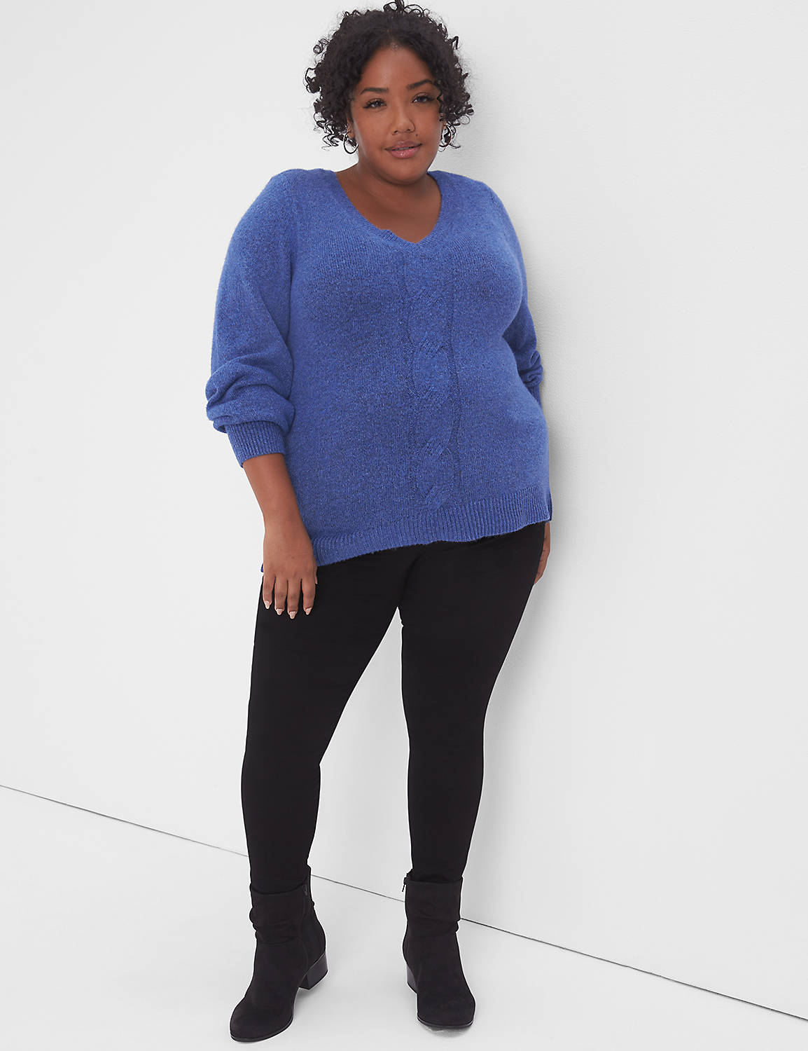 Lane Bryant Classic Tunic Pullover Cable Knit Sweater 26/28 Dazzling Blue,  Lane Bryant (May 2022)