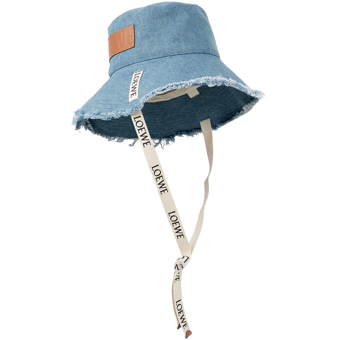 Loewe Paula's Ibiza Frayed Denim Bucket Hat