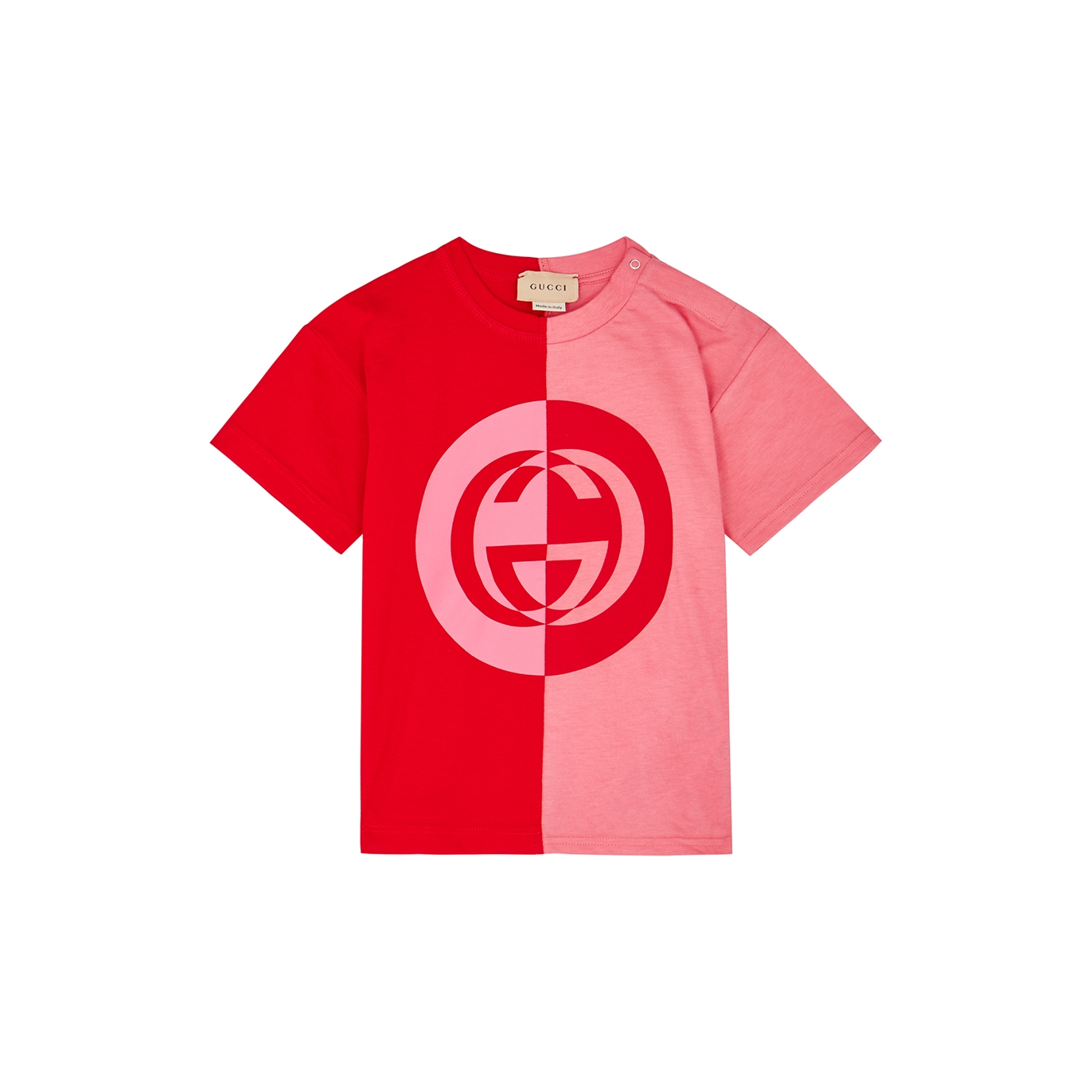 Gucci Kids Pink And Red Logo Cotton T-shirt (6-36 Months) - Red