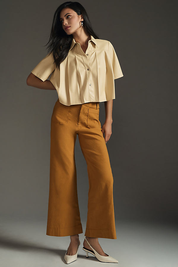 The Colette Cropped Wide-Leg Pants by Maeve